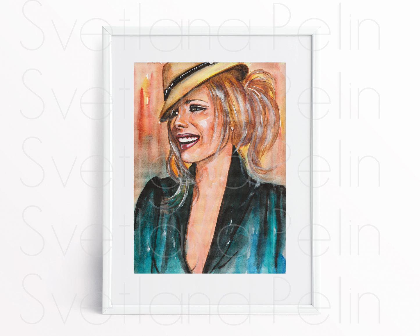 Kate Beckinsale, ORIGINAL Watercolor Painting, Artwork by Svetlana Pelin