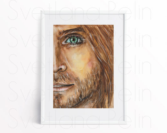 Jared Leto, ORIGINAL Watercolor Painting, Artwork by Svetlana Pelin