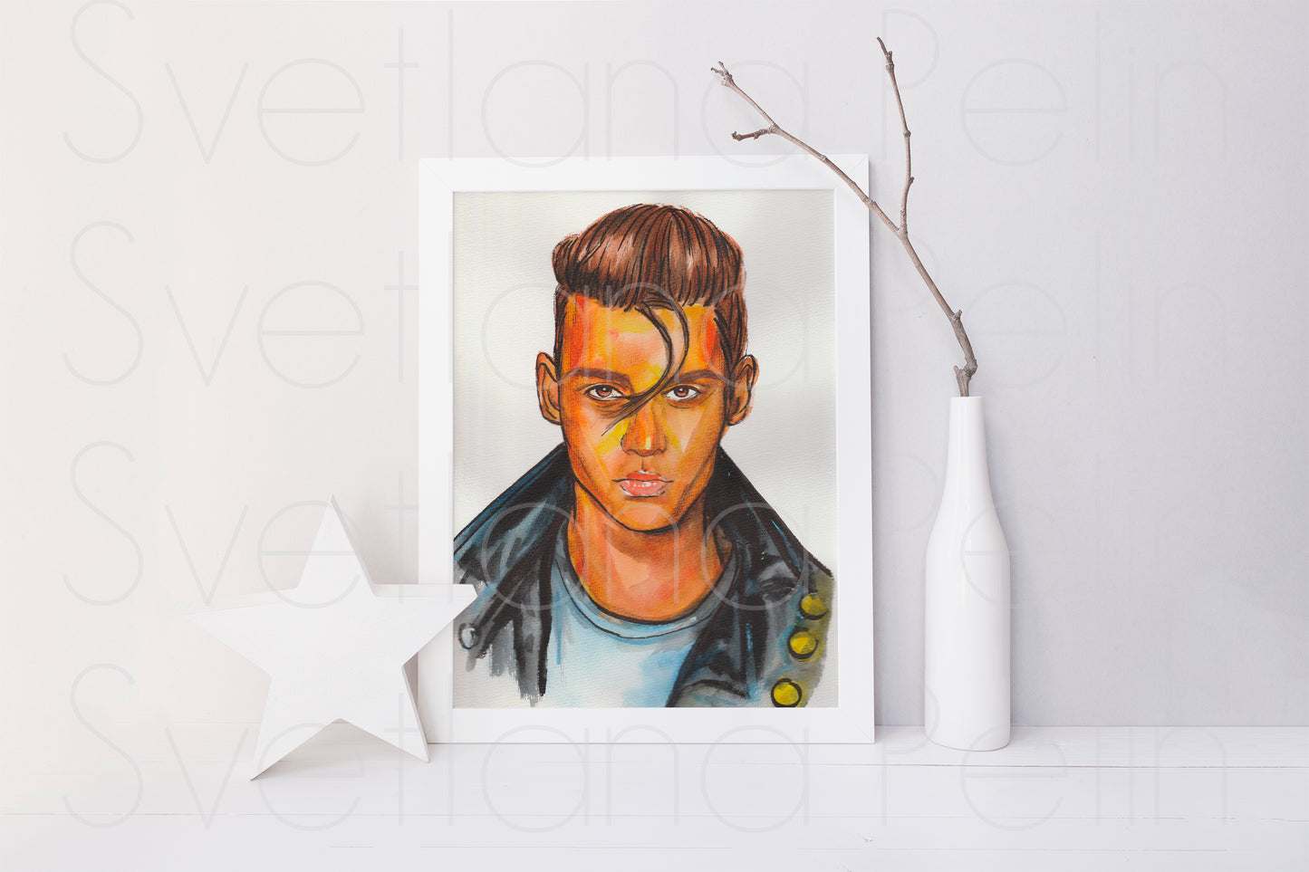 Johnny Depp, Cry-Baby, ORIGINAL Watercolor Painting, Artwork by Svetlana Pelin