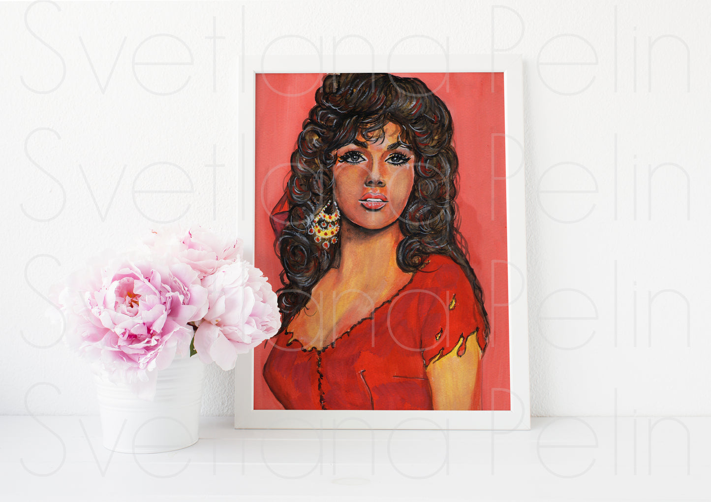 Gina Lollobrigida, Esmeralda, Notre-Dame de Paris, ART PRINT Signed by Artist