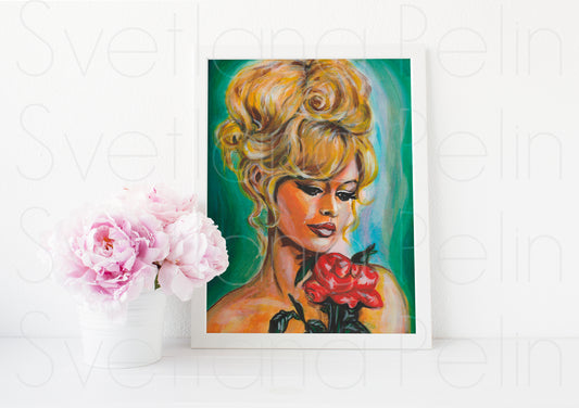 Brigitte Bardot, ART PRINT Signed by Artist