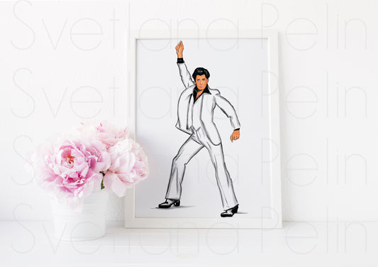 John Travolta, ART PRINT Signed by Artist