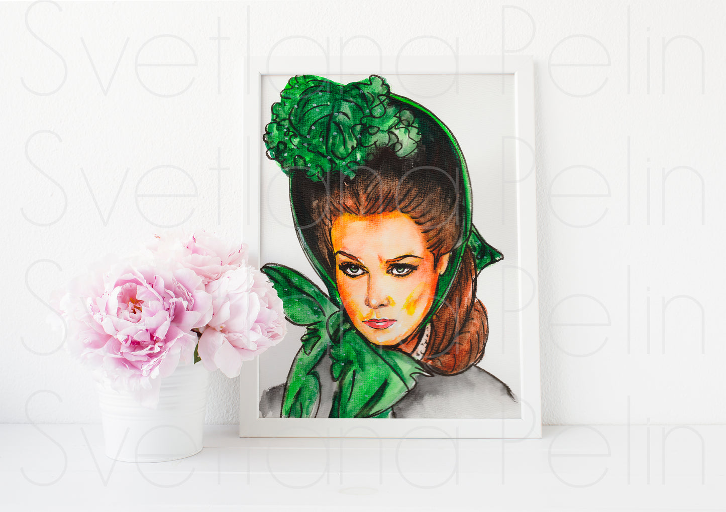 Vivien Leigh, Scarlett O'Hara, Gone with the Wind, ART PRINT Signed by Artist