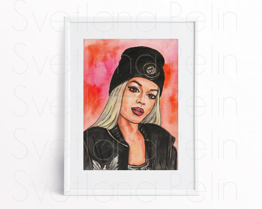 Rita Ora, RO, ORIGINAL Watercolor Painting, Artwork by Svetlana Pelin