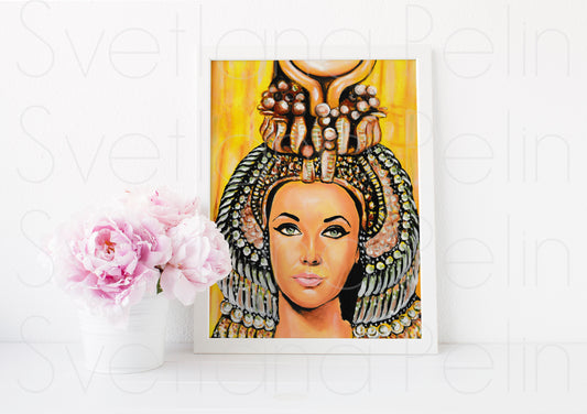 Elizabeth Taylor, Cleopatra, ART PRINT Signed by Artist