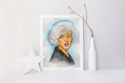 Marilyn Monroe, ORIGINAL Watercolour Painting, Artwork by Svetlana Pelin