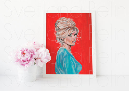 Brigitte Bardot, ART PRINT Signed by Artist