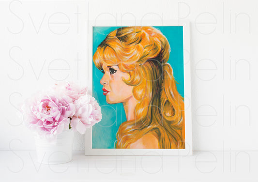 Brigitte Bardot, ART PRINT Signed by Artist