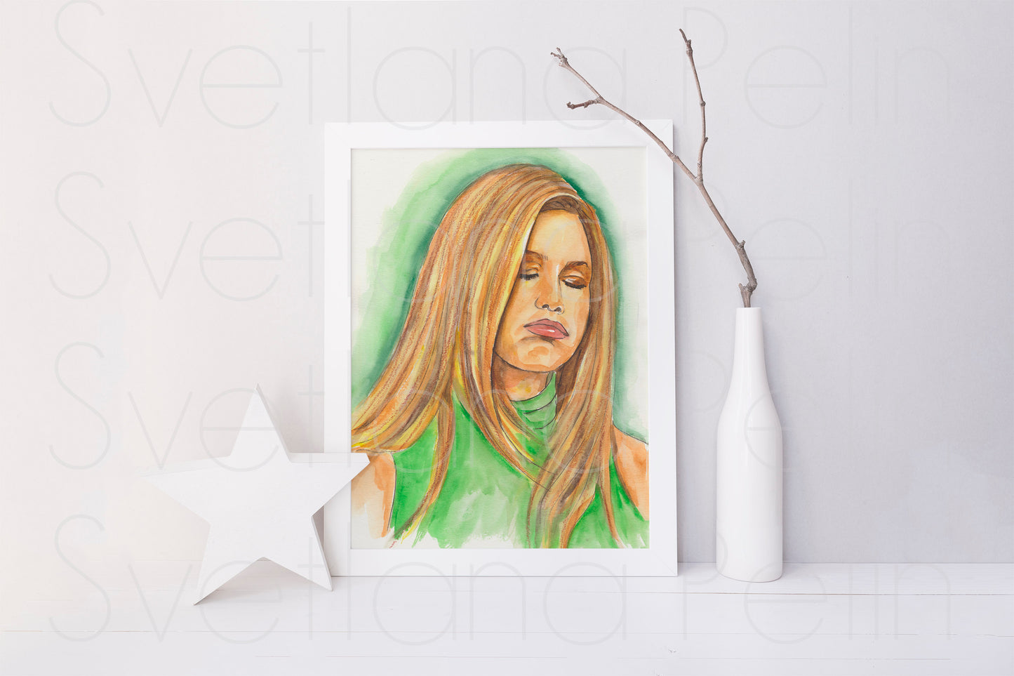 Jennifer Aniston, Rachel Green, Friends, ORIGINAL Watercolor Painting, Artwork by Svetlana Pelin