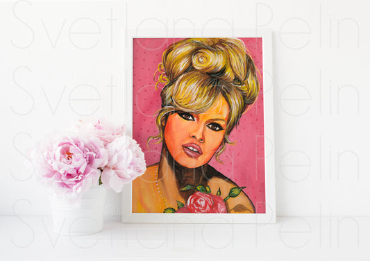 Brigitte Bardot, ART PRINT Signed by Artist