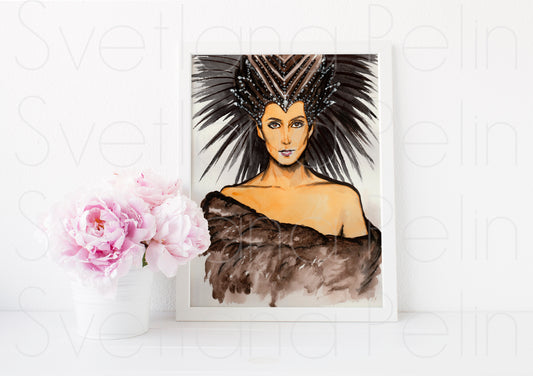 Cher, ART PRINT Signed by Artist