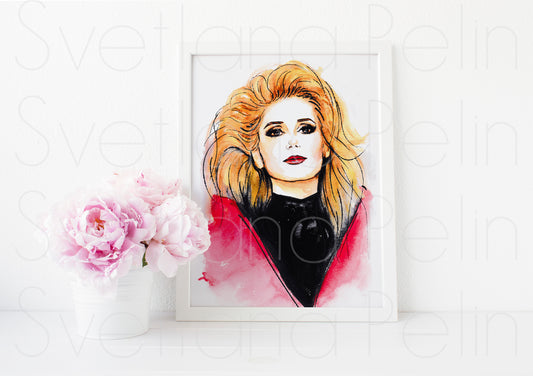 Catherine Deneuve, ART PRINT Signed by Artist