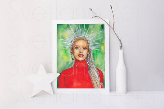 Amber Heard, ORIGINAL Watercolour Painting, Artwork by Svetlana Pelin