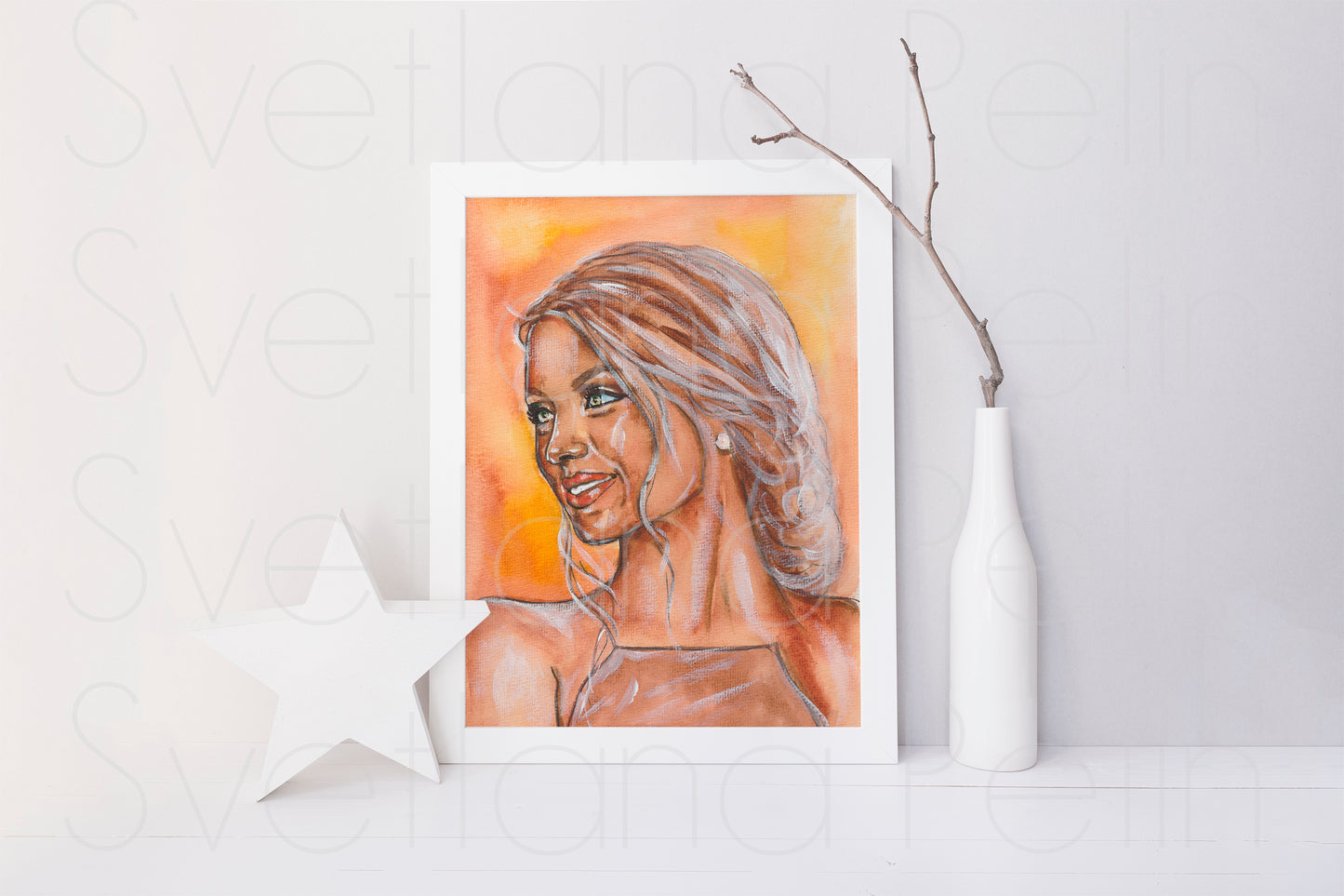 Ana de Armas, ORIGINAL Watercolor Painting, Artwork by Svetlana Pelin