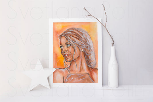 Ana de Armas, ORIGINAL Watercolor Painting, Artwork by Svetlana Pelin