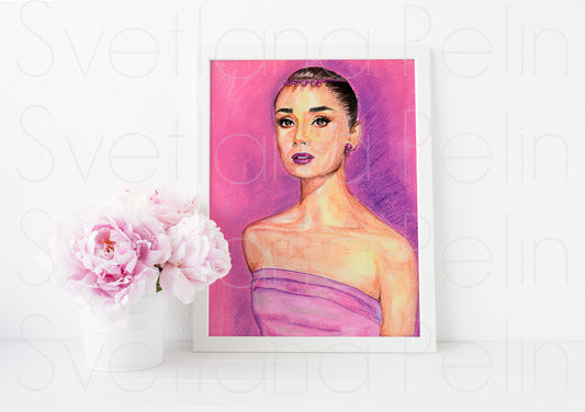 Audrey Hepburn, Funny face, ART PRINT Signed by Artist