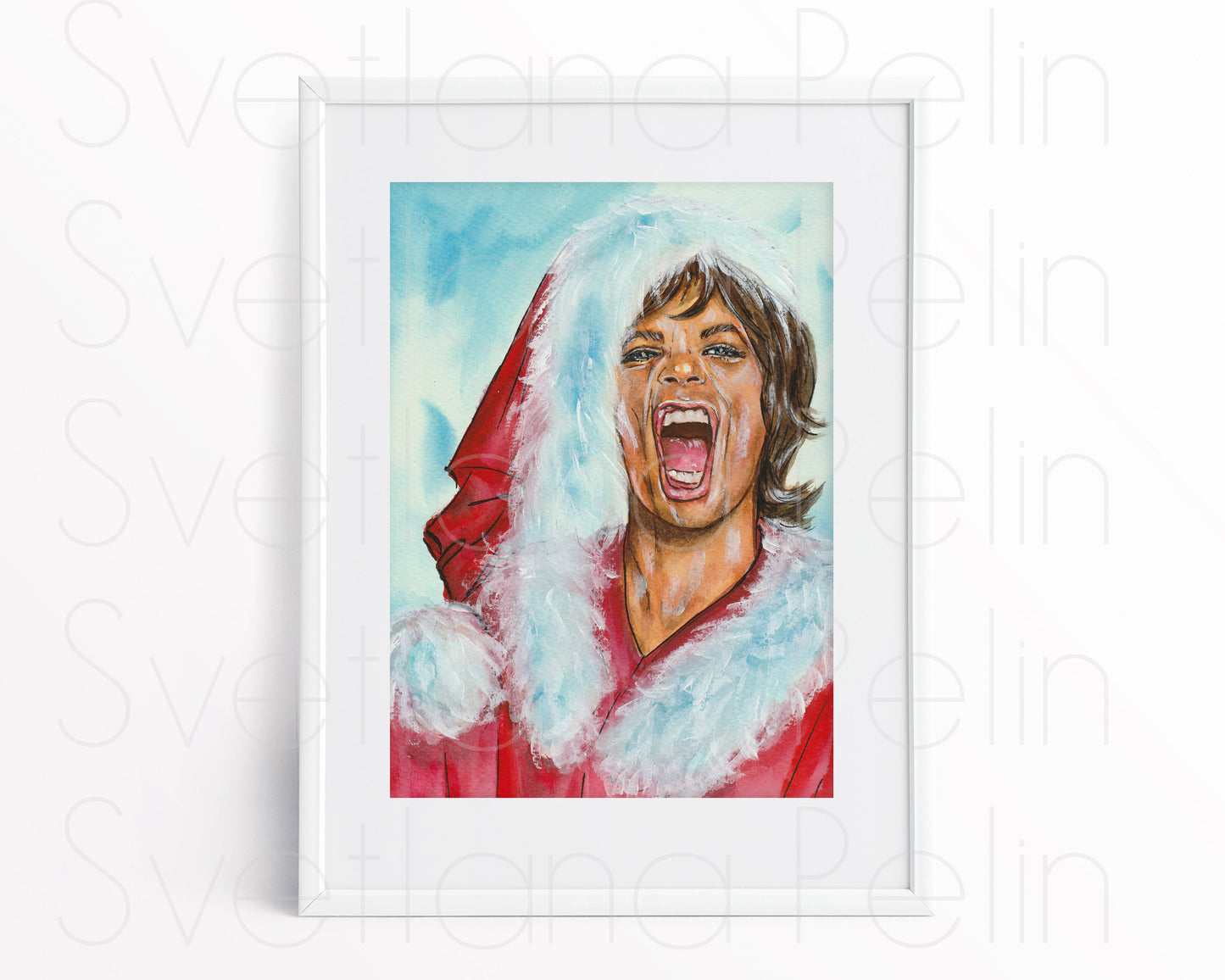 Mick Jagger, MJ, ORIGINAL Watercolor Painting, Artwork by Svetlana Pelin