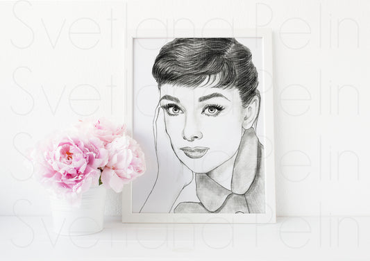 Audrey Hepburn, Sabrina, ART PRINT Signed by Artist