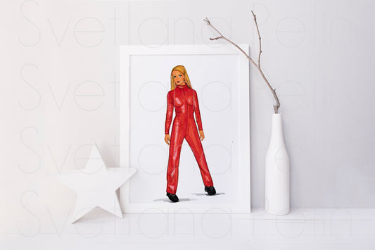 Britney Spears, Oops!...I Did It Again, ORIGINAL Marker drawing, Artwork by Svetlana Pelin