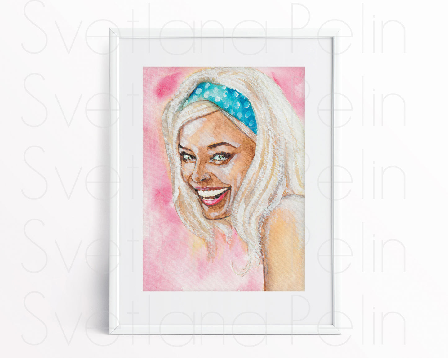 Margot Robbie, ORIGINAL Watercolor Painting, Artwork by Svetlana Pelin