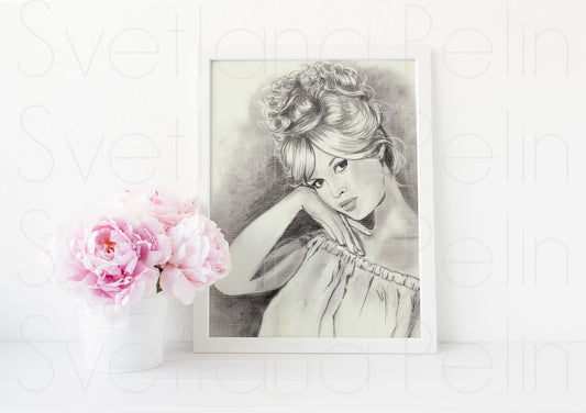 Brigitte Bardot, ART PRINT Signed by Artist