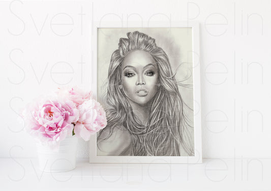 Tyra Banks, ART PRINT Signed by Artist