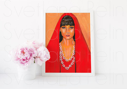 Audrey Hepburn, War & Peace, ART PRINT Signed by Artist