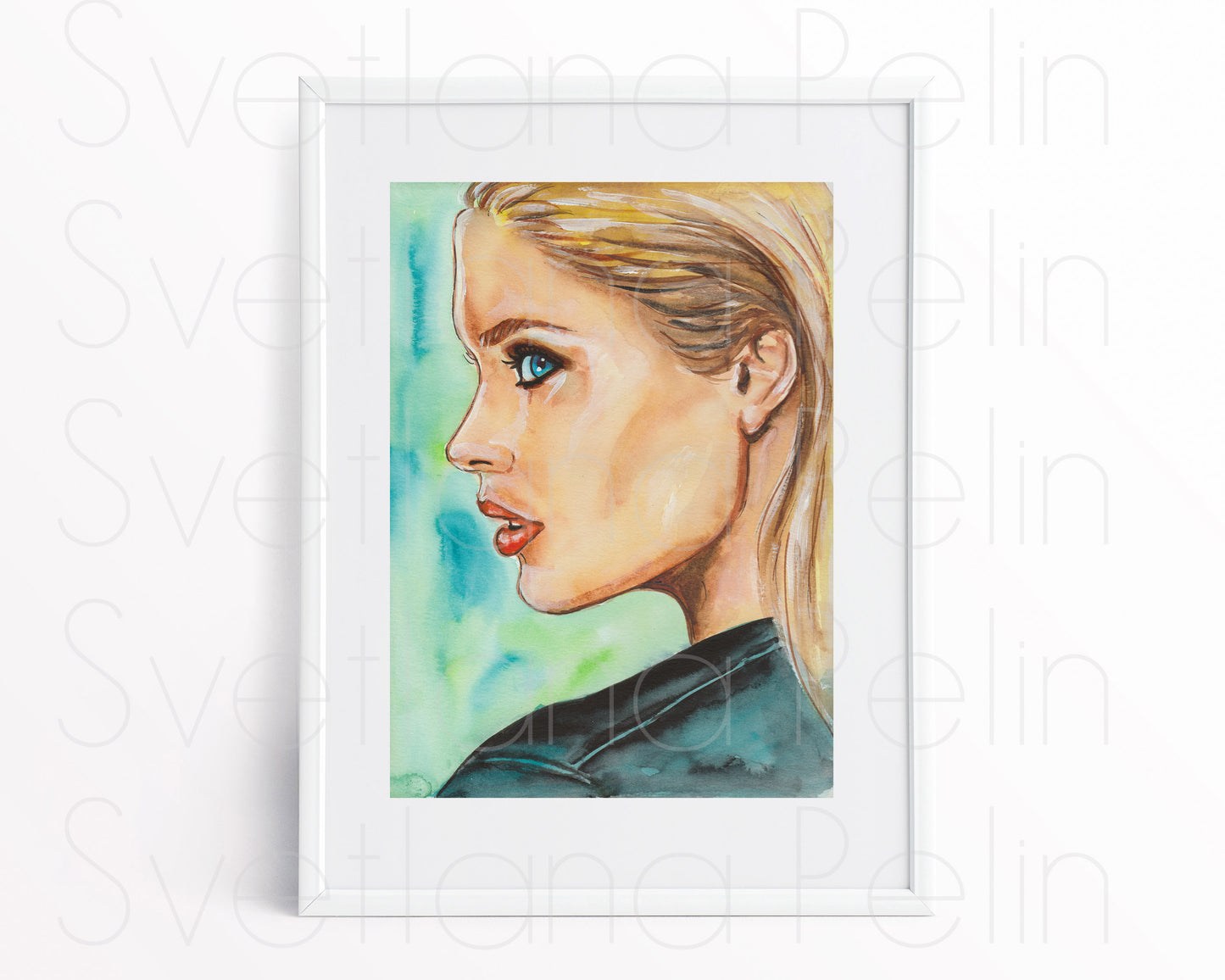 Doutzen Kroes, ORIGINAL Watercolor Painting, Artwork by Svetlana Pelin