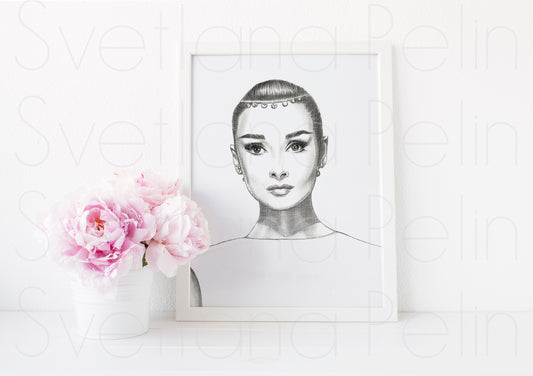 Audrey Hepburn, Funny face, ART PRINT Signed by Artist