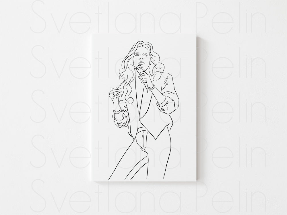 Set of 3 Coloring Pages, Singers, Men, Printed Illustration, High Quality Paper, Old Hollywood, Art by Svelana Pelin