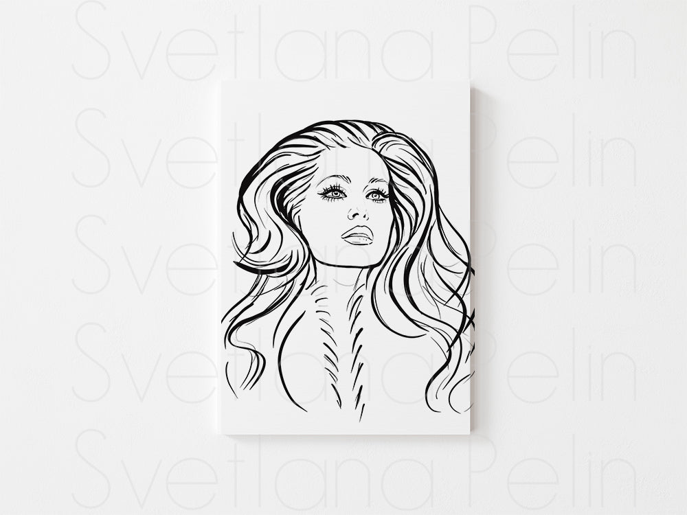 Set of 5 Coloring Pages, Old Hollywood Actresses, Printed Illustration, High Quality Paper, Art by Svelana Pelin