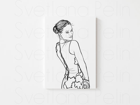 Set of 7 Coloring Pages, Actresses, Printed Illustration, High Quality Paper, Art by Svelana Pelin