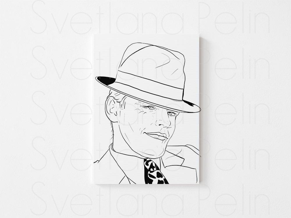 Set of 8 Coloring Pages, Actors, Printed Illustration, High Quality Paper, Old Hollywood, Art by Svelana Pelin