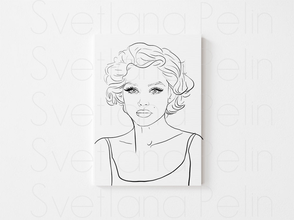 Set of 7 Coloring Pages, Actresses, Printed Illustration, High Quality Paper, Art by Svelana Pelin