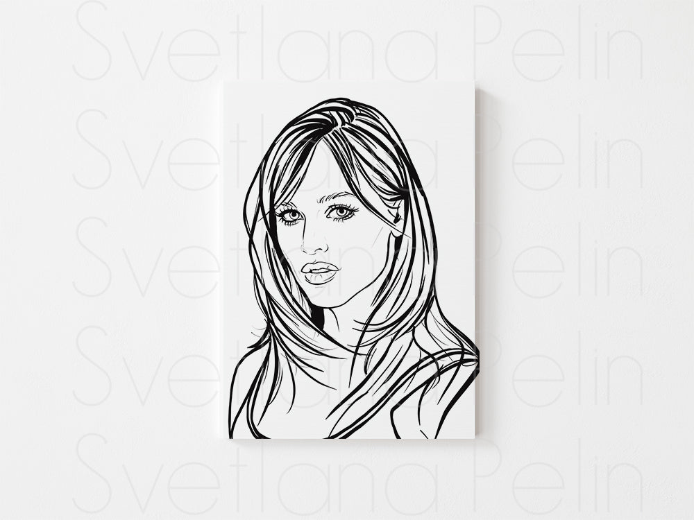 Set of 7 Coloring Pages, Actresses, Printed Illustration, High Quality Paper, Art by Svelana Pelin