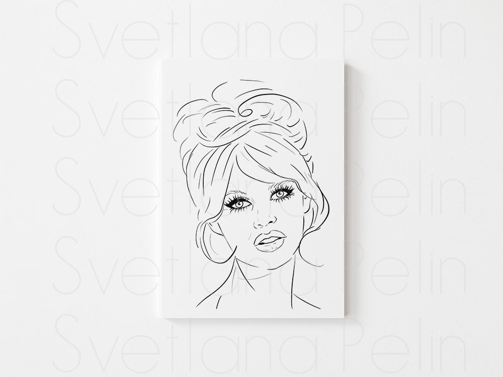 Set of 5 Coloring Pages, Old Hollywood Actresses, Printed Illustration, High Quality Paper, Art by Svelana Pelin