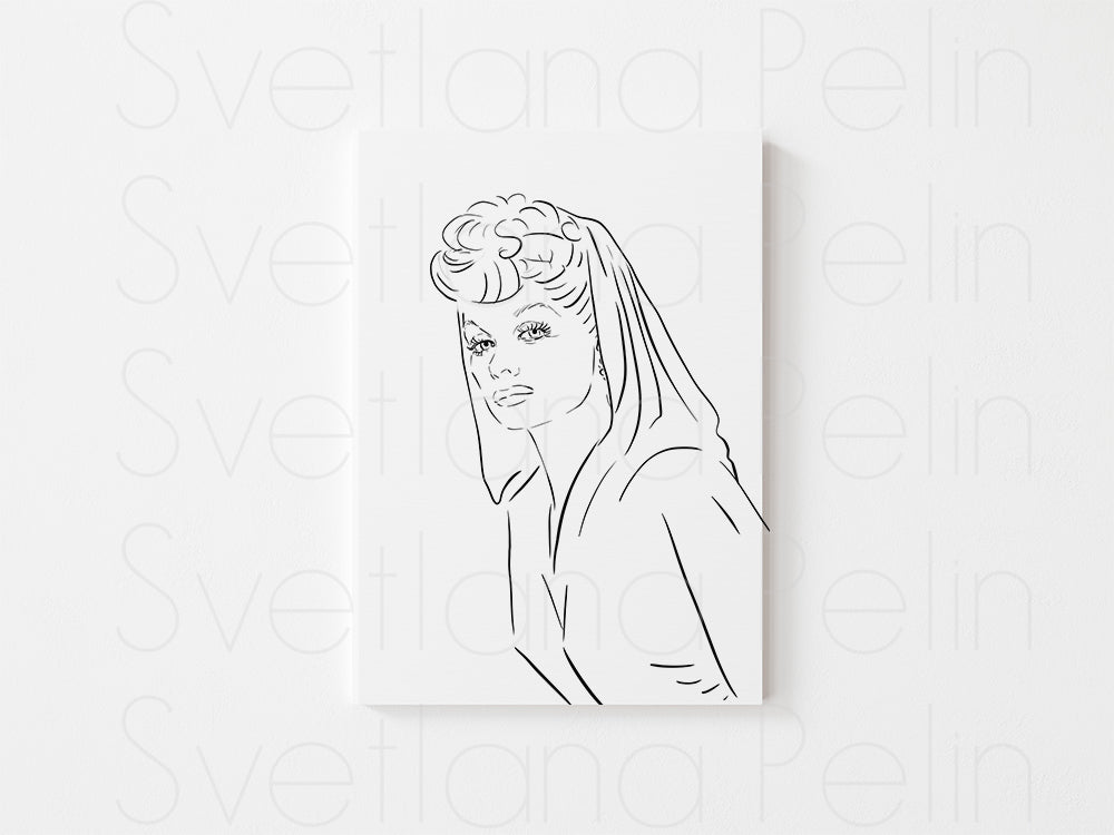 Set of 5 Coloring Pages, Old Hollywood Actresses, Printed Illustration, High Quality Paper, Art by Svelana Pelin