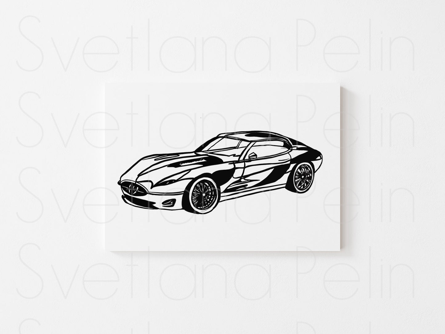 Set of 7 Coloring Pages, Luxury cars, Printed Illustration, High Quality Paper, Art by Svelana Pelin