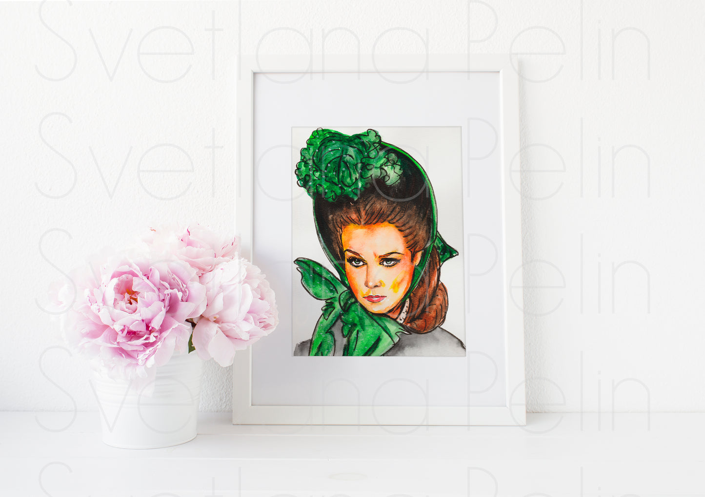 Vivien Leigh, Scarlett O'Hara, Gone with the Wind, ART PRINT Signed by Artist