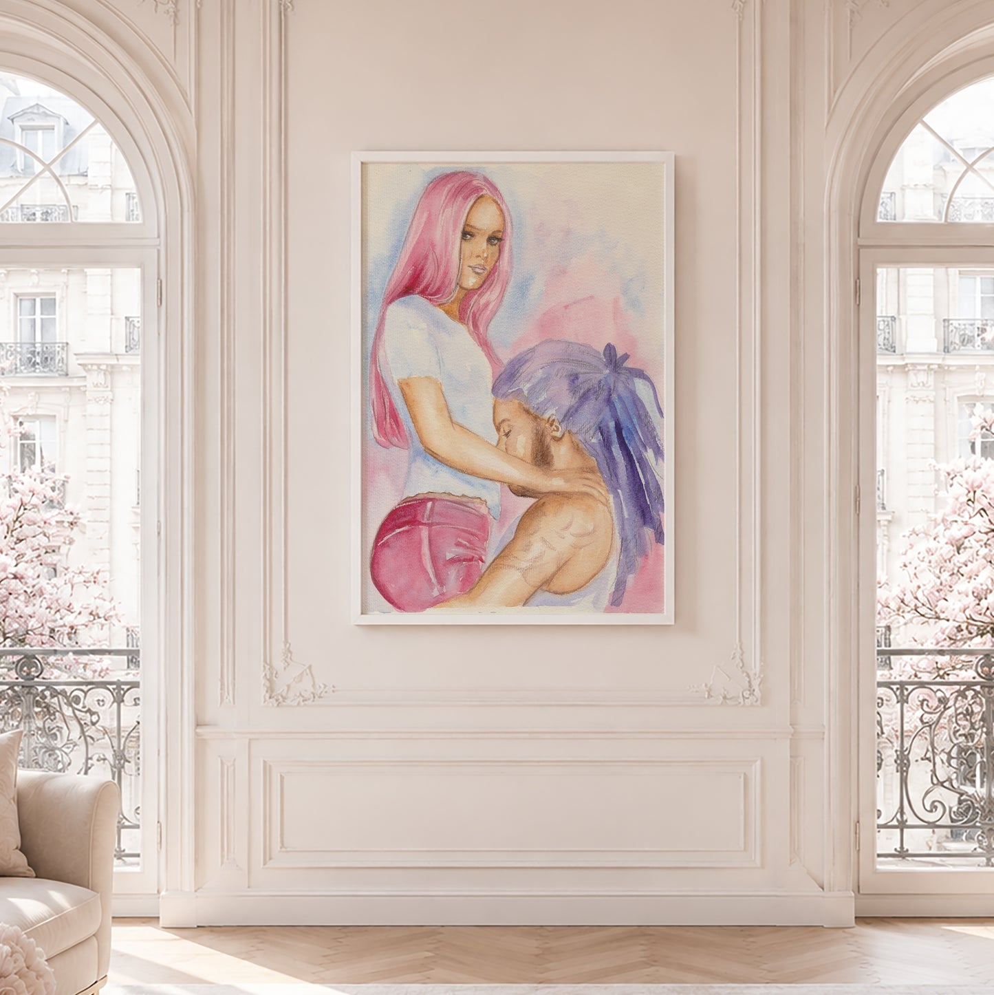Vanessa Paradis and Lenny Kravitz | Framed Fine Art Print