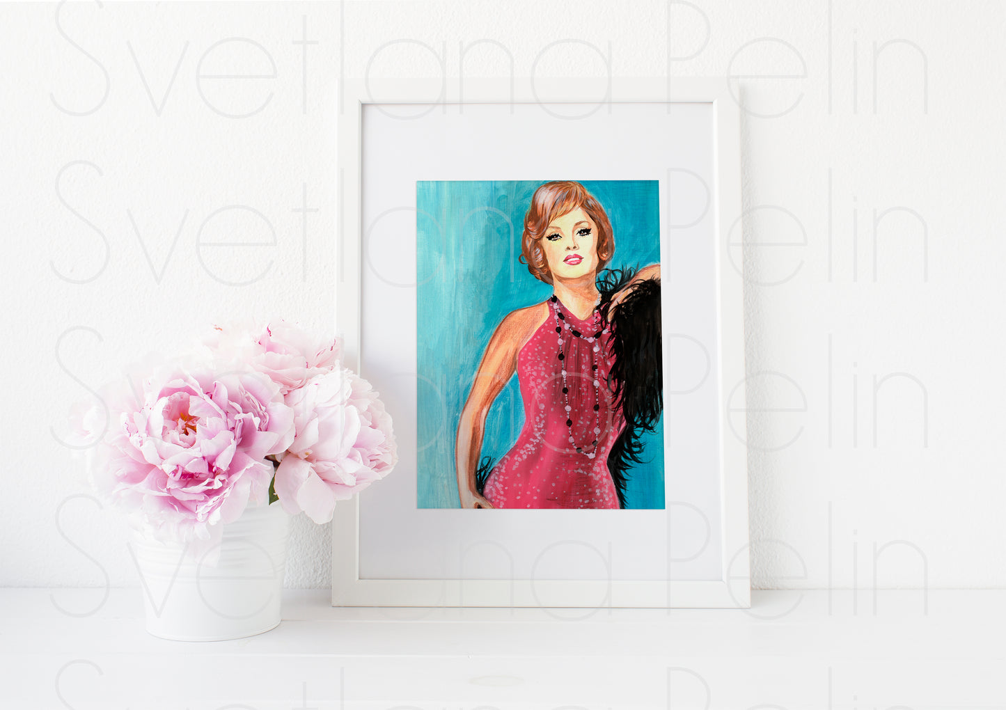 Gina Lollobrigida, ART PRINT Signed by Artist