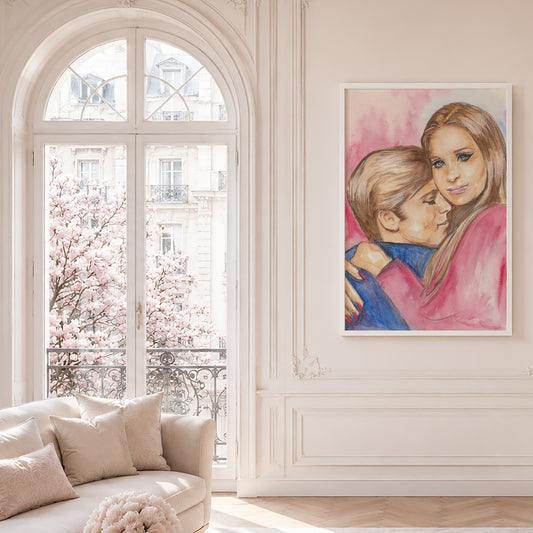 Barbra Streisand and Robert Redford as Katie and Hubbell in The Way We Were | Framed Fine Art Print