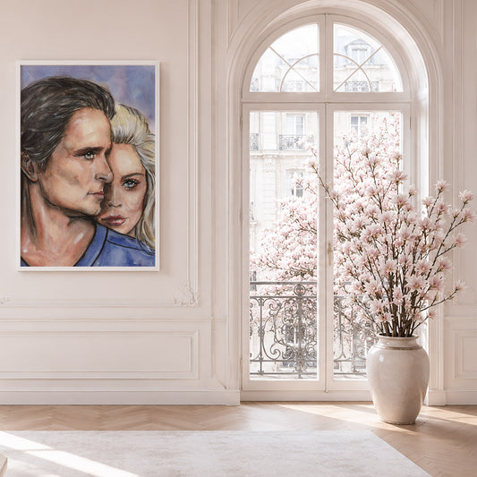 Sharon Stone and Michael Douglas in Basic Instinct | Framed Fine Art Print