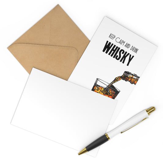 Keep Calm Drink Whiskey, Card for Him, Postcards (7 pcs)