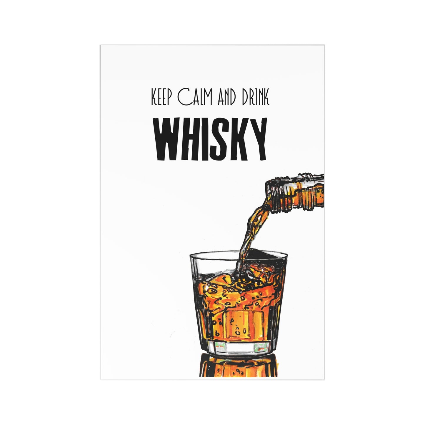 Keep Calm Drink Whiskey, Card for Him, Postcards (7 pcs)