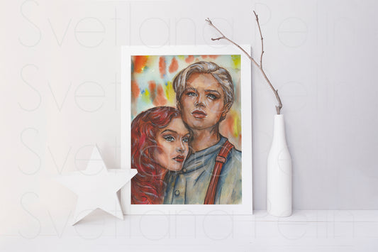 Kate Winslet, Leonardo DiCaprio, Titanic, ORIGINAL Watercolor Painting, Artwork by Svetlana Pelin