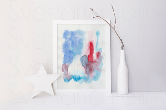 Modern Abstract Art, ORIGINAL Watercolor Painting, Artwork by Svetlana Pelin