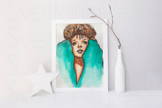 Judy Garland, ORIGINAL Watercolor Painting, Artwork by Svetlana Pelin