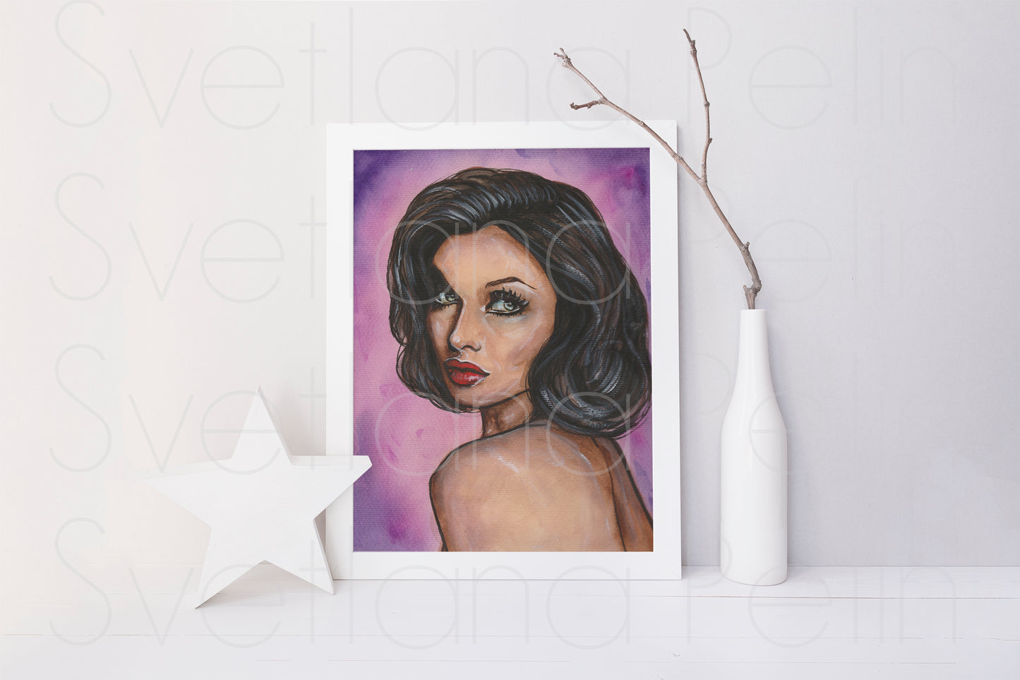 Sophie Ellis-Bextor, ORIGINAL Watercolor Painting, Artwork by Svetlana Pelin