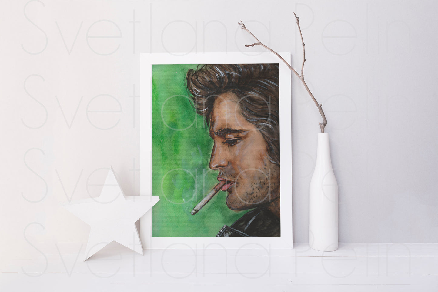 Robert Pattinson, ORIGINAL Watercolor Painting, Artwork by Svetlana Pelin